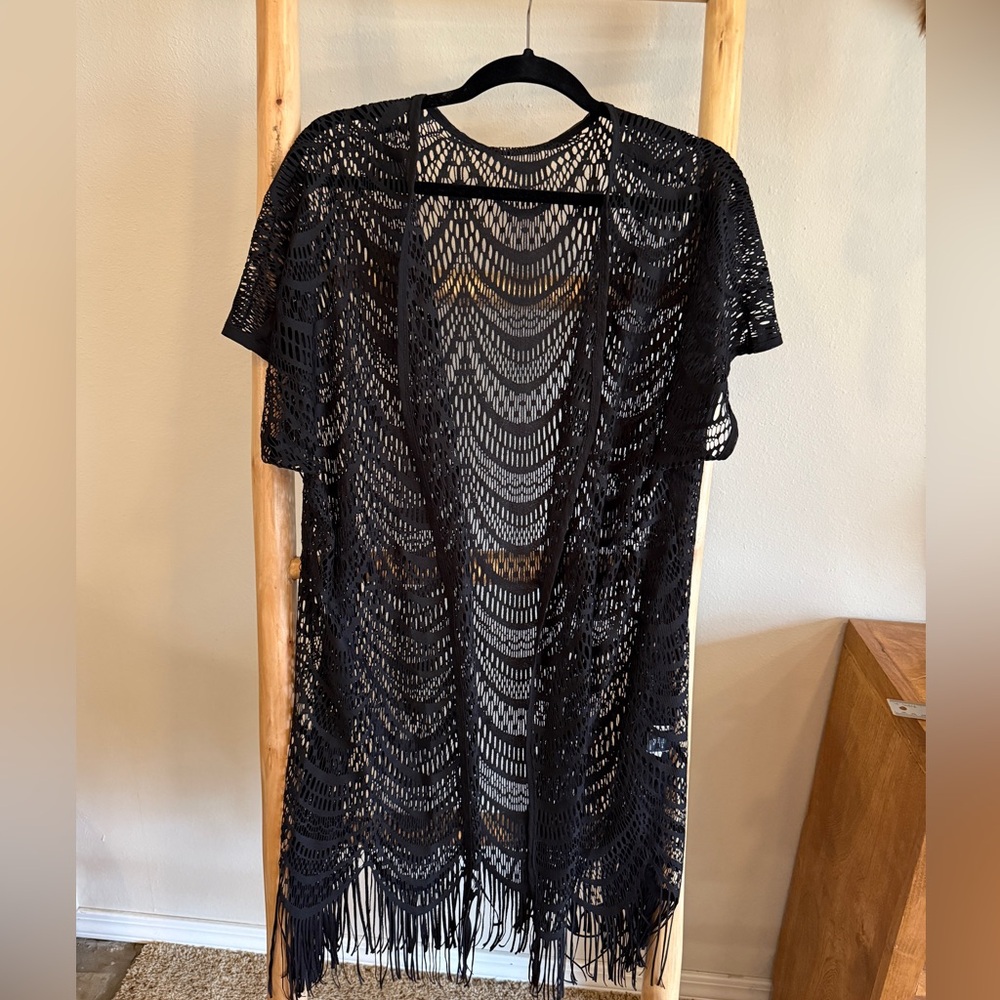 BOGO SHEIN Black Open-Knit Cardigan